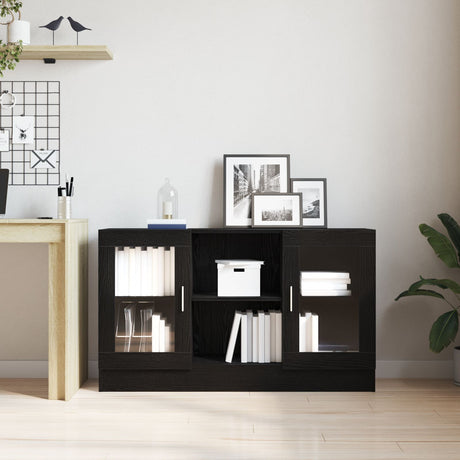Black Oak Sideboard 120X30.5X70 Cm Made From Engineered Wood