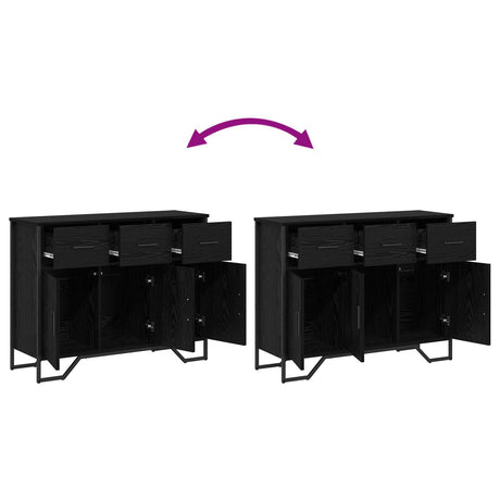 Sideboard Black Oak 97X32.5X74.5 Cm Engineered Wood