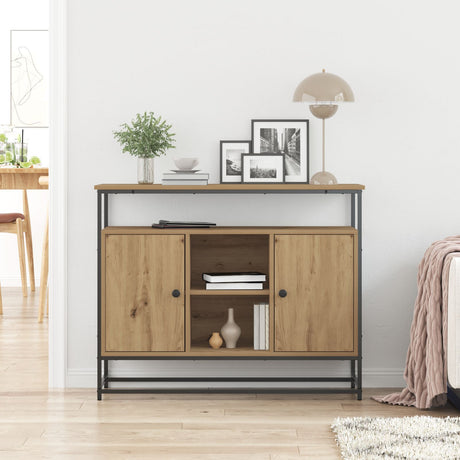 Sideboard Artisan Oak 100X35X80 Cm Engineered Wood And Steel