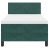 Box Spring Bed With Mattress Dark Green 80X200 Cm Velvet
