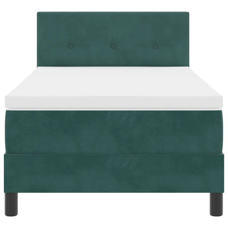 Box Spring Bed With Mattress Dark Green 80X200 Cm Velvet