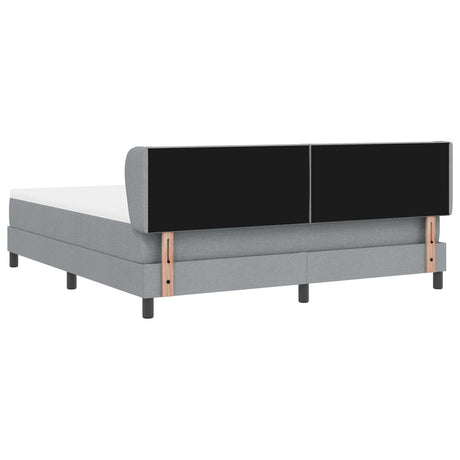 Box Spring Bed With Mattress Light Grey 180X200 Cm Fabric