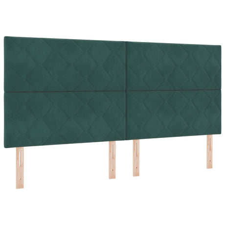 Bed Frame Dark Green 200X200 Cm Velvet