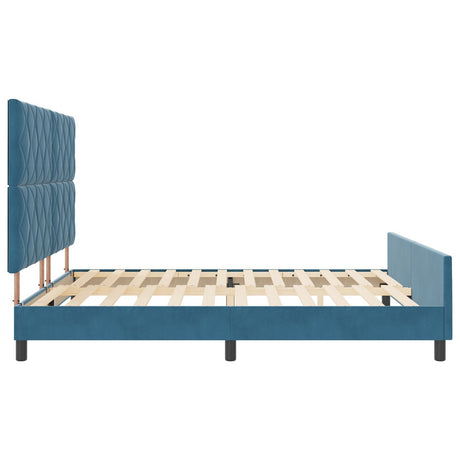 Bed Frame Dark Blue 180X200 Cm Velvet