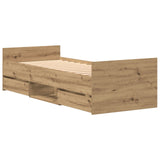 Bed Frame Without Mattress Artisan Oak 75X190 Cm Engineered Wood