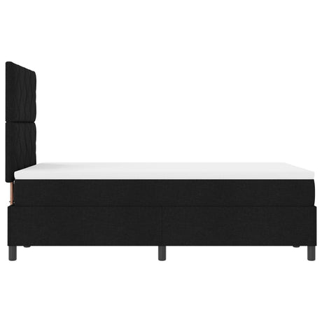 Box Spring Bed With Mattress & Led Black 120X190 Cm Fabric