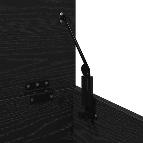 Storage Box With Lid Black Oak 60X35X35 Cm Engineered Wood