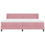 Box Spring Bed With Mattress Pink 200X200 Cm Velvet