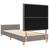 Bed Frame In Taupe, 80X200 Cm, Fabric