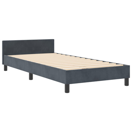 Bed Frame Dark Grey 90X190 Cm Velvet