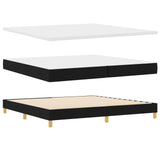 Box Spring Bed With Mattress & Led Black 200X200 Cm Fabric