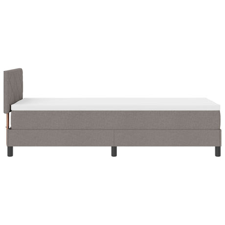 Box Spring Bed With Mattress & Led Taupe 80X200 Cm Fabric