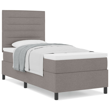Box Spring Bed With Mattress Taupe 80X200 Cm Fabric