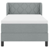Box Spring Bed With Mattress Light Grey 90X200 Cm Fabric