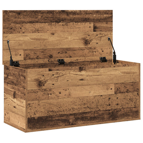 Storage Box With Lid Old Wood 100X42X46 Cm Engineered Wood