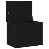 Storage Box With Lid Black Oak 60X42X46 Cm Engineered Wood