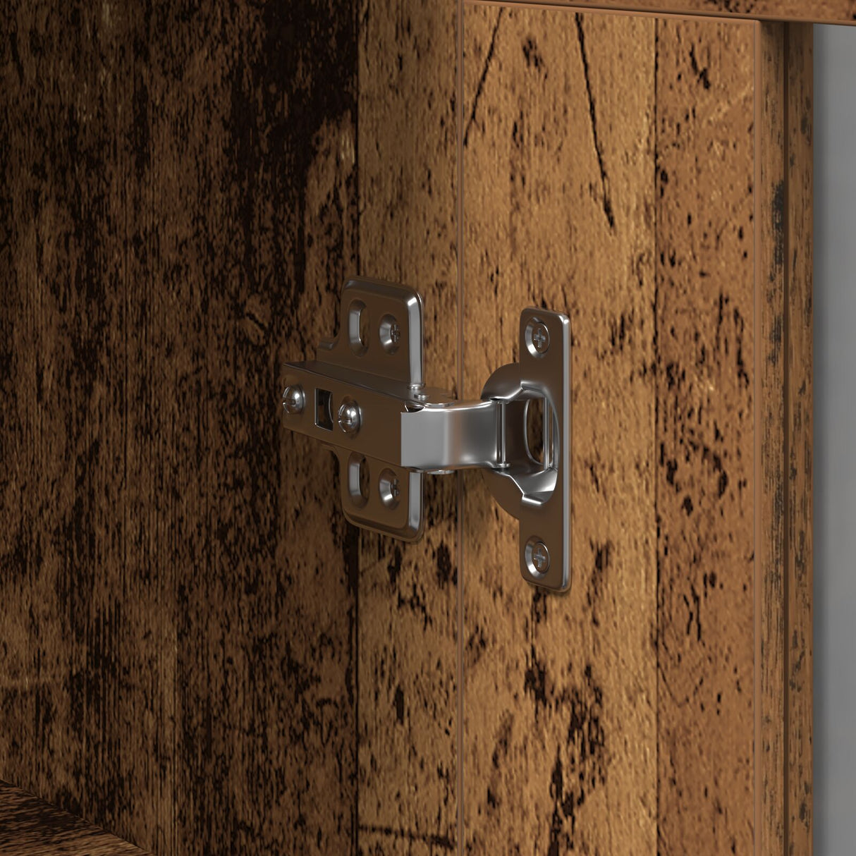Wall-Mounted Cabinet With Glass Doors - Old Wood - 69.5X34X90 Cm
