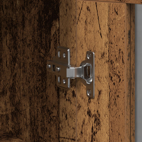 Wall-Mounted Cabinet With Glass Doors - Old Wood - 69.5X34X90 Cm