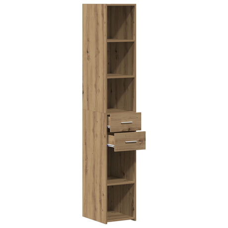 Highboard Black Oak 30X42,5X185 Cm Engineered Wood
