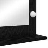 Vanity Mirror With Led Lights Black Oak 60X55X18 Cm