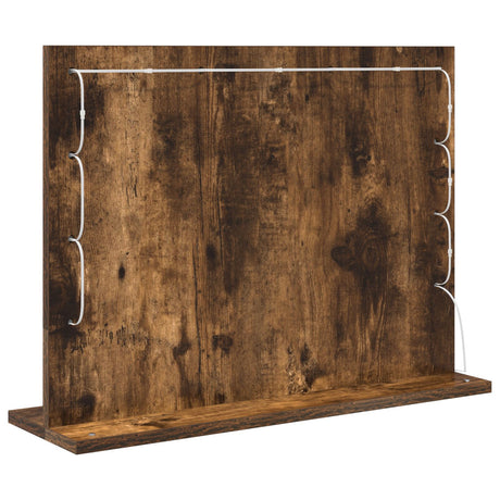 Vanity Mirror Smoked Oak Wood, Glass 60 X 45 X 18 Cm Mirror