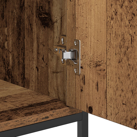 Sideboard Old Wood 69X35X80 Cm Engineered Wood And Steel