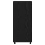 Rolling Cabinet Black Oak 55X40X91 Cm Engineered Wood