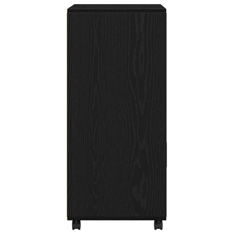 Rolling Cabinet Black Oak 55X40X91 Cm Engineered Wood