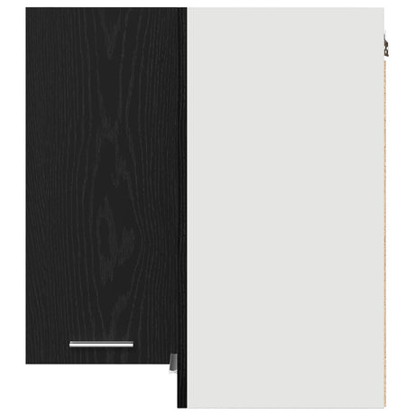 Hanging Corner Cabinet - Black Oak - 57X57X60 Cm - Made From Engineered Wood