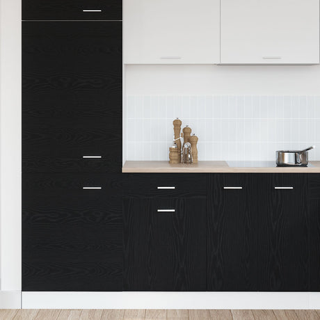 Black Oak Drawer Cabinet - 50X46X81.5 Cm, Made With Engineered Wood