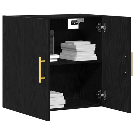 Wall Cabinet Black Oak 60X31X70 Cm Engineered Wood