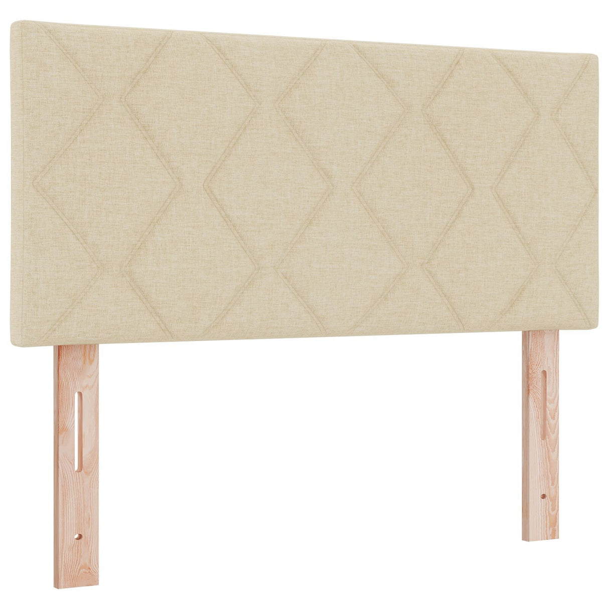 Box Spring Bed With Mattress & Led Cream 100X200 Cm Fabric