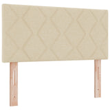 Box Spring Bed With Mattress & Led Cream 100X200 Cm Fabric