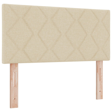 Box Spring Bed With Mattress & Led Cream 100X200 Cm Fabric