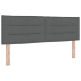 Box Spring Bed With Mattress & Led Dark Grey 140X190 Cm Fabric
