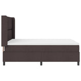 Box Spring Bed With Mattress & Led Dark Brown 140X200 Cm Fabric
