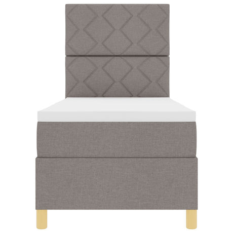 Box Spring Bed With Mattress Taupe 80X200 Cm Fabric