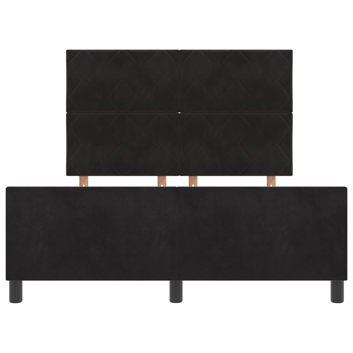 Bed Frame Black 140X200 Cm Velvet