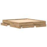 Bed Frame With Drawers Artisan Oak 180X200 Cm Engineered Wood