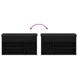 Storage Bench Black Oak 80X30X45 Cm Engineered Wood