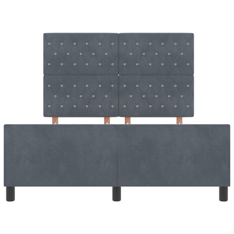 Bed Frame Dark Grey 140X190 Cm Velvet