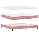 Box Spring Bed With Mattress Pink 200X200 Cm Velvet