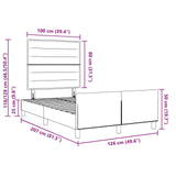 Bed Frame In Taupe - 120X200 Cm, Fabric