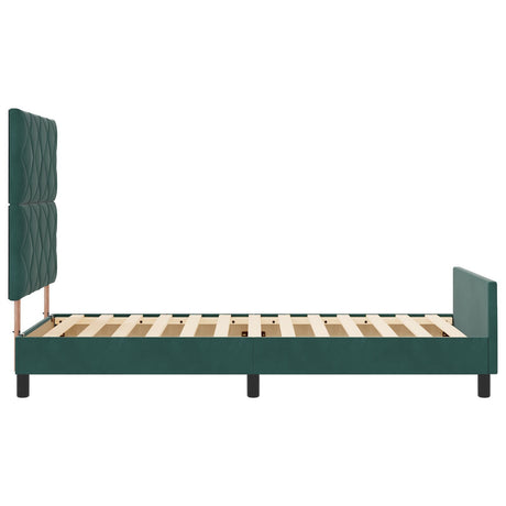Bed Frame Dark Green 90X200 Cm Velvet