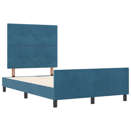 Bed Frame Dark Blue 120X200 Cm Velvet
