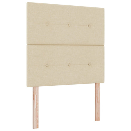 Bed Frame Cream 90X190 Cm Fabric