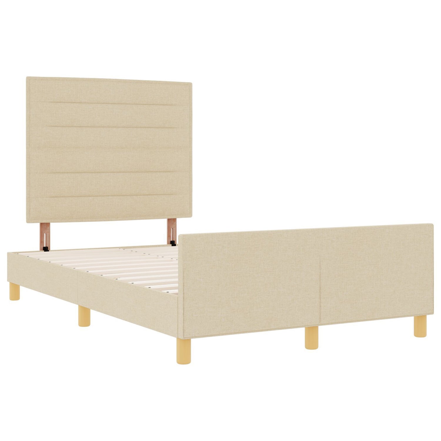 Bed Frame In Cream, 120X200 Cm, Fabric