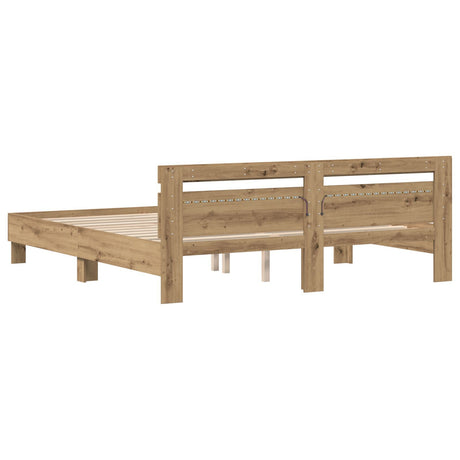 Wood Bed Frame Artisan Oak Solid Oak Wood 200 X 200 Cm Bed Frame