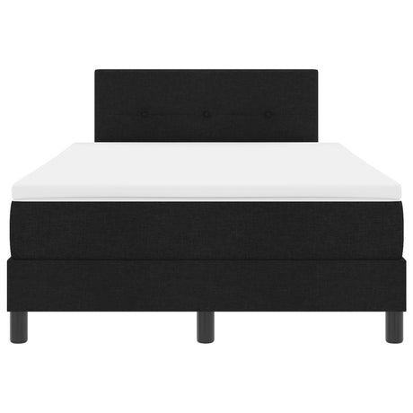 Box Spring Bed With Mattress & Led Black 120X190 Cm Fabric