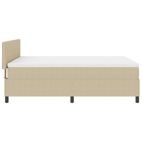 Box Spring Bed With Mattress & Led Light Green Grey 140X200 Cm Corduroy Fabric